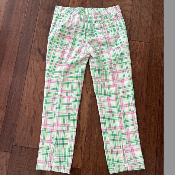 Lilly Pulitzer Madras Summer Pants Defined! Pinks + Greens + White Sz 6 - Picture 15 of 16